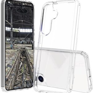 JT Berlin Pankow-Clear – Custodia trasparente per Samsung Galaxy S24 (telaio in TPU che assorbe gli urti, retro antigraffio in vetro acrilico, rivestimento anti-impronte)