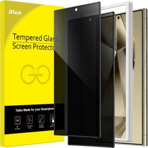 JETech Privacy Pellicola Protettiva per Samsung Galaxy S24 Ultra 5G 6,8 Pollici, Anti Spy Vetro Temperato Film con Strumento di Installazione, Compatibile Sblocco Impronte Digitali, Pacco da 2