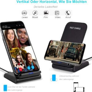 OneCut Caricatore Wireless per Samsung Galaxy S24 | S24 Ultra | S23 | S23 Ultra | S22 | S22 Ultra | S21 | S20 | S10 | S9 | Note 20, Supporto di Ricarica Rapida Wireless da 10W Stazione Caricatore