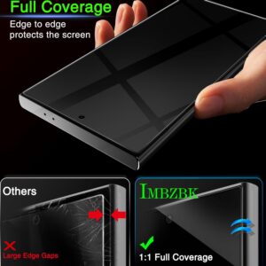 IMBZBK 3 Pezzi Pellicola Privacy per Samsung Galaxy S24 Ultra Vetro Temperato Accessori 3 Pezzi Protezione Fotocamera, Sblocco con le Impronte Digital, Copertura Completa