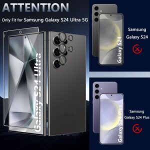 Funrae Pellicola Vetro Temperato per Samsung Galaxy S24 Ultra 5G, con Protezione Lente Fotocamera [2+1 PCS], 0,33mm Ultra Trasparente [Durezza 9H ] Protezione Schermo Pellicola Protettiva