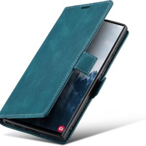 Custodia a portafoglio per Samsung Galaxy S24 Ultra/S24 Plus/S24, custodia a portafoglio in pelle per uomini e donne (S24, blu)