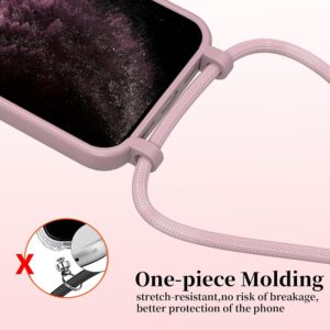 AOMYKE Cover per Samsung Galaxy S24 con Cordino, Custodia con Laccio Collana Tracolla Collo Liquido Silicone Antiurto TPU Antiurto AntiGraffio Case – Rosa