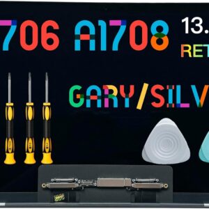 seven puppy (Argento) Schermo di Ricambio 13.3″ per PRO Retina A1706 A1708 2560 x 1600 Late 2016 Mid 2017 EMC 3071 EMC 3163 EMC 3164 Full LCD LED Screen Assembly Display (Argento)
