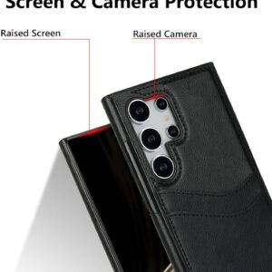 Custodia a portafoglio per Samsung Galaxy S24 Ultra/S24 Plus/S24, in ecopelle, sottile, leggera, con slot per carte di credito, custodia a prova di caduta, marrone, 15 Pro Max