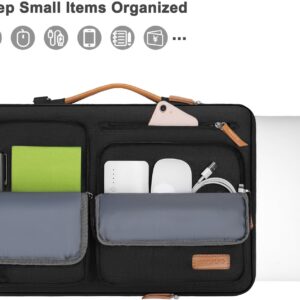 MOSISO Borsa Porta Tracolla Laptop,15-15,6 Pollici Computer Borsa Compatibile con MacBook Pro 16,HP,Dell,Lenovo,Asus Notebook,Lato Open Messenger Custodia con 4 Cerniera Tasche&Handle,Nero