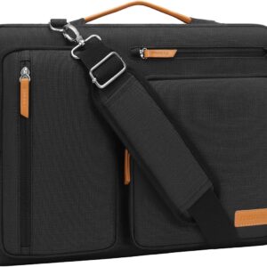 MOSISO Borsa Porta Tracolla Laptop,15-15,6 Pollici Computer Borsa Compatibile con MacBook Pro 16,HP,Dell,Lenovo,Asus Notebook,Lato Open Messenger Custodia con 4 Cerniera Tasche&Handle,Nero