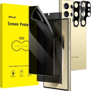 JETech Privacy Pellicola Protettiva per Samsung Galaxy S24 Ultra 5G 6,8 Pollici con Protezione di Obiettivo Fotocamera, TPU Flessibile, Compatibile ID Impronte Digitali, Pacco da 2 Ciascuno