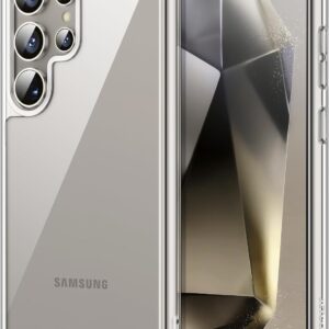 JETech Cover per Samsung Galaxy S24 Ultra 5G, Anti Ingiallimento Protezione Custodia con Antiurto, Anti-Graffio e Retro Rigida in PC (Trasparente)