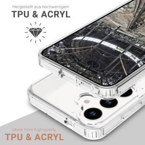 JT Berlin Pankow-Clear – Custodia trasparente per Samsung Galaxy S24 (telaio in TPU che assorbe gli urti, retro antigraffio in vetro acrilico, rivestimento anti-impronte)