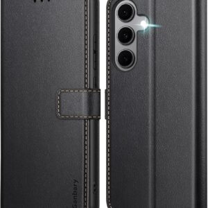 Ganbary Cover Compatibile con Samsung Galaxy S24 FE, Premium Pelle PU Flip Libro Custodia per Samsung Galaxy S24 FE [Protezione Completa] [Slot per Scheda] [Funzione di Supporto], Nero