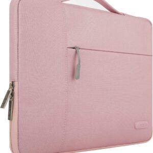 MOSISO Laptop Custodia Borsa Porta PC 13-13,3 Pollici Notebook Compatibile con MacBook Air/Pro Compatibile con MacBook Pro 14 M4 M3 M2 M1 2025-2021,Poliestere Multifunzionale Manica, Rosa