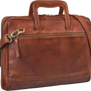 STILORD ‘Pierce’ Borsa Porta PC con Manici in Pelle Cartella Portadocumenti per MacBooks 13,3 Pollici Valigetta Vintage Borsa da Ufficio Cuoio Genuino