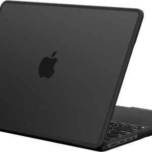 BlueSwan Custodia compatibile con MacBook Pro 16 Pollici 2024 2023 2021 Pro Max M4 A3186 A3403, M3 A2991, M2 A2780, M1 A2485 Bordo in TPU Cover Rigido Protettivo Antigraffio – (Bordo Nero) Nero Opaco