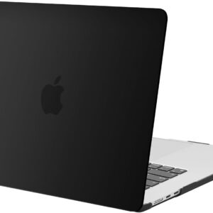 MOSISO Cover Compatibile con MacBook Air 15 Pollici Custodia M3 A3114 M2 A2941 Chip 2025 2024 2023 Rilascio con Liquido Retina Display & Touch ID, Case Plastica Protettiva Rigida, Nero