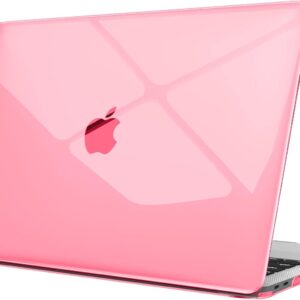 FINTIE Custodia Compatibile con MacBook Air 13 2020/2019/2018 (A2337 M1 / A2179 / A1932) – Cover Rigid Protettivo Guscio Rigido Case, Cristallo Rosa