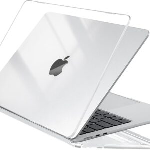 EooCoo Custodia compatibile con MacBook Air 15 Pollici M2 M3 2024 2023 A2941 A3114, Copertina Rigido per Cover MacBook Air M2 con 15,3″ Retina Display, Protettivo Mac Air – Cristallo Trasparente