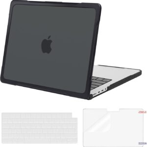 MOSISO Cover Compatibile con MacBook Pro 14 Pollici Custodia 2025-2021 M4 M3 M2 M1 A3112 A3185 A3401 A2918 A2992 A2779 A2442,TPU Morbido Antigraffio Case&Copritastiera&Proteggi Schermo,Nero