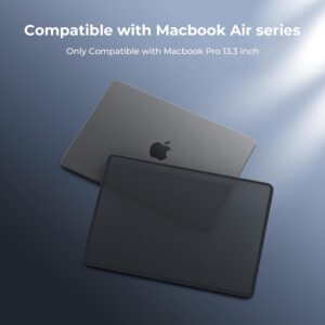 BlueSwan Custodia Compatibile con MacBook Pro 13 Pollici Cover Rigida, Uscita 2022-2016, M2 M1 A2338 A2251 A2289 A2159 A1989 A1708 A1706, Bordo in TPU Anti-Rottura – (Bordo Nero) Nero Opaco