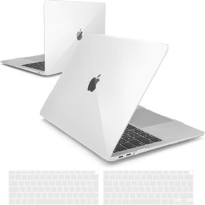 iNeseon Custodia Compatibile con 2021 2020 2019 2018 MacBook Air 13 Retina (A2337 M1/ A2179/ A1932), Cover Rigida Case e Copertura Tastiera per MacBook Air 13 Pollici, Cristallo Trasparente