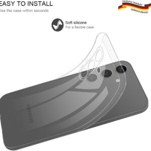 HSP Cover per Samsung Galaxy S24 5G [Repellente alla Polvere] Custodia Protettiva in Silicone TPU Premium | AntiGraffio Antiurto Protezione della Fotocamera | vestibilità sottile | Trasparente