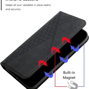 KOUYI Cover per Samsung Galaxy S24, Custodia Portafoglio,Cover Libro,Pelle Flip/Folio Case con [Funzione di Supporto] [3-Scheda Slot] [Magnetica] Antiurto (Nero)