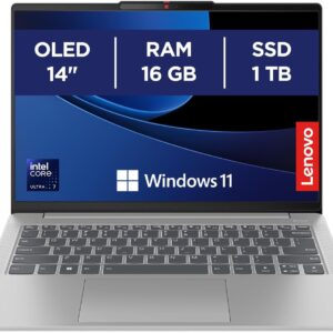 Lenovo IdeaPad Slim 5 Notebook 14’’ WUXGA OLED (1920×1200), Intel Core Ultra 7 155H, Grafica Intel Arc Integrata, RAM 16GB, 1TB SSD, Windows 11 Home, Cloud Grey, Esclusiva Amazon
