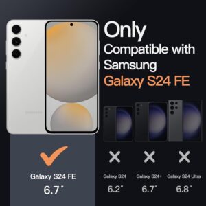 JETech Cover per Samsung Galaxy S24 FE, Anti Ingiallimento Antiurto Paraurti Protettiva Cellulare Custodia, Antigraffio Retro Rigido in PC (Trasparente)
