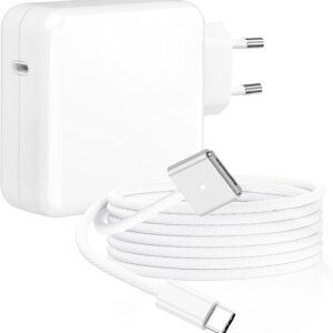 Caricatore Mac Book Air/Pro, 70W M3 Caricabatterie Mac Book con Cavo Intrecciato USB-C su Mag 3 da 2M, per MacBook Air 13, 15 Pollici (2022~2024), MacBook Pro 14, 16 Pollici (2021~2024), M4/M3/M2