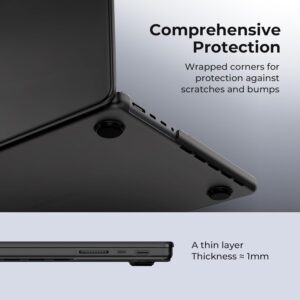 EooCoo Cover Ultra Sottile compatibile con MacBook Pro 16 Pollici M4 M3 M2 M1 Pro Max 2024 2023 2021, A3186 A3403 A2991 A2780 A2485, Custodia Rigido per Mac Laptop – Nero Siderale Opaco