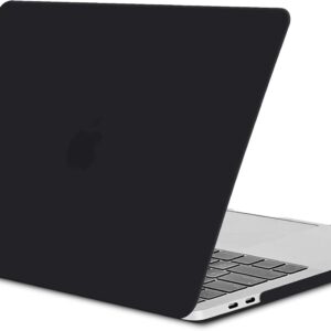 TECOOL Cover compatibile con MacBook Pro 15 Pollici 2019 2018 2017 2016 (A1990 A1707) con Touch Bar, Custodia Rigida Protettiva Sottile in Plastica Superficie Opaca, Nero