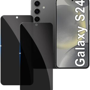 【2 Pezzi】 Vetro Temperato per Samsung Galaxy S24 Privacy Pellicola Protettiva,Durezza 9H,Anti-Spy,Anti-Graffio,Senza Bolle,Anti-Impronte Protezione Schermo per Samsung Galaxy S24