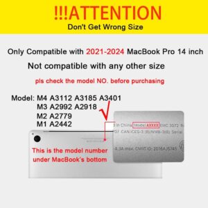 MUSHUI 4 in 1 Custodia per Macbook Pro 14 Pollici 2024-2021 M4 M3 M2 M1 Pro Max A3112 A3185 A3401 A2918 A2992 A2779 A2442, Ultra Sottile Cover Rigido in Plastica, Onda Giapponese 3
