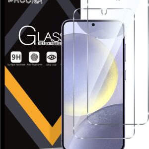 Phoona Vetro Temperato per Samsung Galaxy S24 5G, 2 Pezzi Pellicola Protettiva per Samsung S24, Durezza 9H, Anti Graffio, Anti-Impronte, Senza Bolle(6,2 pollici)