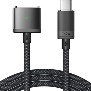 Cavo USB C a Mag-Safe 3 140W PD Ricarica Veloce Tipo C a Mag Safe 3 Cavo di Ricarica Compatibile con MacBook Pro M1 2021/2022/ 2023/2024 MacBook Air M2, M3/M3 Pro/M3 Max 2M