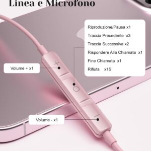 Cuffie USB C per Samsung Galaxy S24 S23 Ultra S22 A33 A55 A54 5G Magnetici Auricolari Tipo C Cuffie con Filo HiFi Stereo Microfono Cuffie Type C compatibile iphone 15 16 Pro Max Oneplus Pixel 8 Rosa
