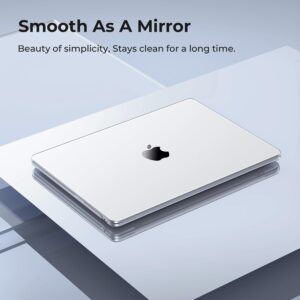 EooCoo Custodia compatibile con MacBook Air 15 Pollici M2 M3 2024 2023 A2941 A3114, Copertina Rigido per Cover MacBook Air M2 con 15,3″ Retina Display, Protettivo Mac Air – Cristallo Trasparente