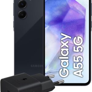 Samsung Galaxy A55 5G, Caricatore incluso, Smartphone Android 14, Display FHD+ Super AMOLED 6.6”, 8GB RAM e 128GB di memoria interna espandibile, Batteria 5.000 mAh, Awesome Navy [Versione Italiana]
