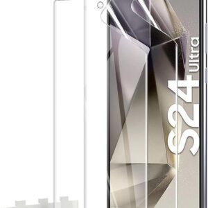AOKUMA [2 Pezzi Pellicola Protettiva per Samsung Galaxy S24 Ultra,Pellicola Protettiva TPU Flessibile[Non Vetro],HD Trasparente,Antiurto Antigraffio e Anti-impronta