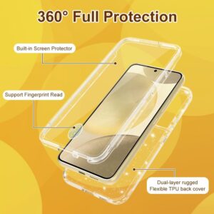 Mosoris Cover per Samsung Galaxy S24 5G, Glitter Silicone Antiurto 360 Gradi con Protezione Schermo Integrata Morbido TPU Bumper Trasparente Full Case Fronte Retro Cover Custodia Samsung Galaxy S24