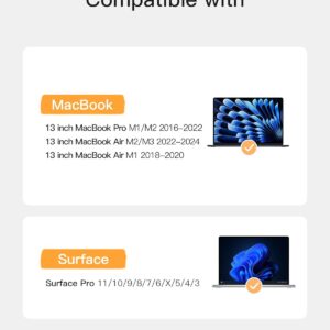 Inateck 360° Protezione Custodia Compatibile con 13 Pollici MacBook Air M3/M2/M1 2024-2018 A3113 A2681 A2337, 13 Pollici MacBook Pro M2/M1 2022-2016 A2686 A2338 Borsa per Laptop