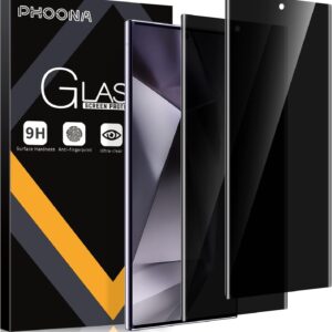 Phoona Privacy Pellicola Protettiva per Samsung Galaxy S24 Ultra 5G 6,2 Pollici, 2 Pezzi Anti-Spy in Vetro Temperato per Samsung S24 Ultra, Anti peeping Protezione Schermo
