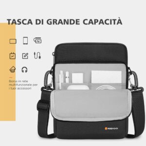 NIDOO 13,3 Pollici Borsa a Tracolla Messenger Porta PC Laptop Portatile Custodia Trasporto per 13″ 13.6″ Macbook Air/ 14″ MacBook Pro/Surface Laptop 6/ ThinkPad X13 L13 Z13 E14 T14s/ Yoga 7/ XPS 13