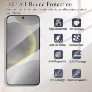 【2 Pezzi】 Vetro Temperato per Samsung Galaxy S24 Privacy Pellicola Protettiva,Durezza 9H,Anti-Spy,Anti-Graffio,Senza Bolle,Anti-Impronte Protezione Schermo per Samsung Galaxy S24