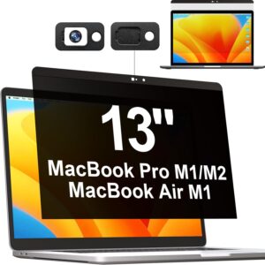 Filtro Privacy MacBook Magnetico Compatibile con MacBook Air 13 Pollici(2018-2021, M1) e MacBook PRO 13 Pollici(2016-2022, M1, M2), Anti Luce Blu Pellicola Protezione della Privacy Filter MacBook