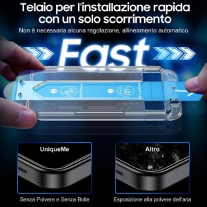 UniqueMe Pellicola Protettiva per Samsung Galaxy S24 Privacy Pellicola, Durezza 9H, Vetro Temperato Pellicola, Facile da Installare, Anti-Spia Schermo Protettivo per Samsung S24 Vetro