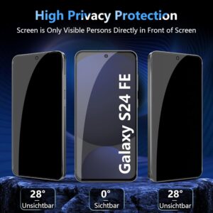 LiiLaa Privacy Pellicola Protettiva per Samsung Galaxy S24 FE, [2 + 2 Pezzi] Privacy Vetro Temperato e Pellicola Fotocamera, Anti-Graffio HD Durezza 9H Anti Spy Protezione Schermo
