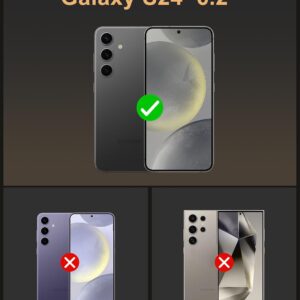 Vihibii Cover per Samsung Galaxy S24 con Porta Carte e Scorrevole per Fotocamera, TPU Robusto Resistente ai Graffi, Protezione di Livello Militare Custodia a Portafoglio per S24, Nero