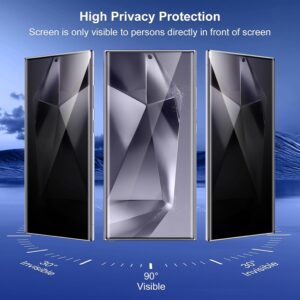 Phoona Privacy Pellicola Protettiva per Samsung Galaxy S24 Ultra 5G 6,2 Pollici, 2 Pezzi Anti-Spy in Vetro Temperato per Samsung S24 Ultra, Anti peeping Protezione Schermo