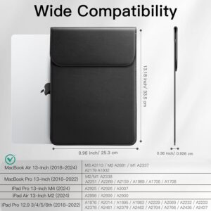 JETech Custodia Sottile Laptop per MacBook Air 13 Pollici M3 A3113 M2 A2681 M1 A2337 A2179 A1932, MacBook Pro 13 Pollici M2 M1 A2338 A2251 A2289 A2159 A1989 A1706, Cover in Pelle PU (Nero)